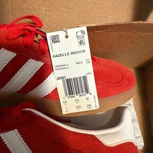 Adidas Gazelle Indoor Red and White Shoes